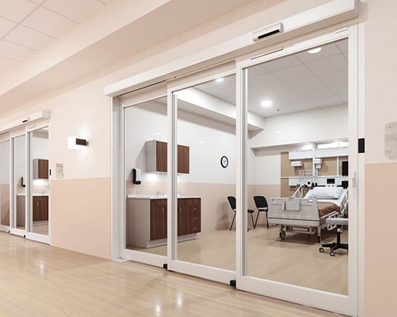 touchless telescopic sliding icu door